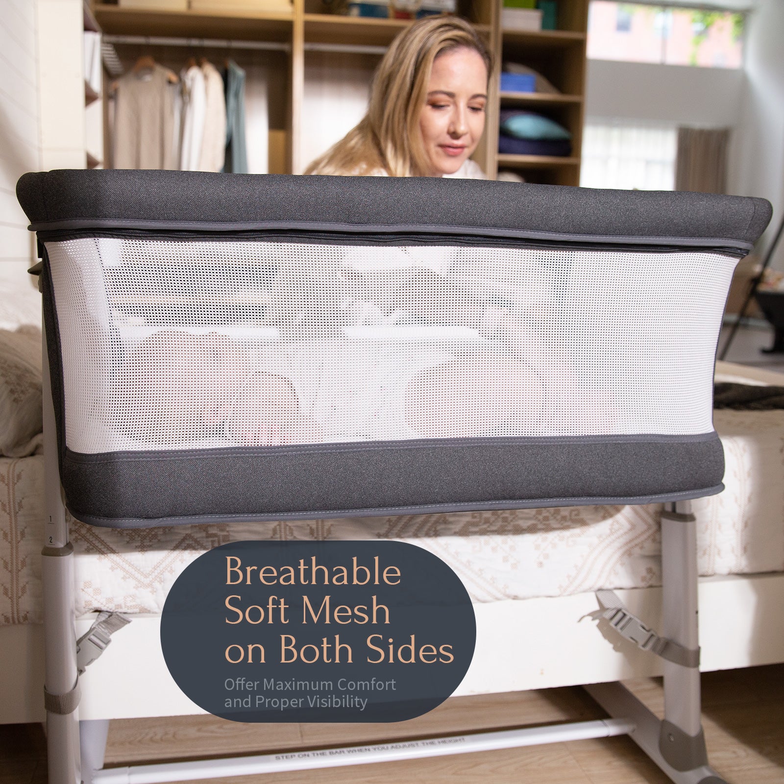 100% Organic Cotton 2 Pk of Bedside Sleeper Bassinet Togo